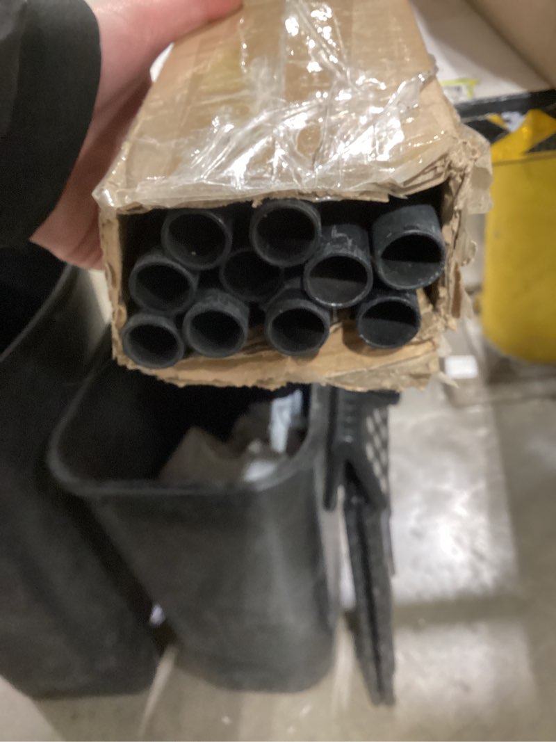 Condition photo showing As Is for S15-Senmit Iron Stair Balusters 5/8" Round x 44" Long, Wrought Stair Iron Plain Spindles for Indoor Staircase, Hollow, Powder Coated – 10Pack - (Satin Black) Round Plain 10