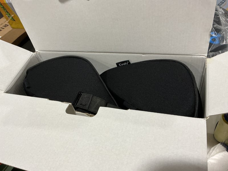 Condition photo showing Good Condition for crofy 2-pack car neck pillow, softness car headrest pillow for driving with adjustable strap, 100% memory foam and breathable removable cover, comfortable ergonomic design, black
