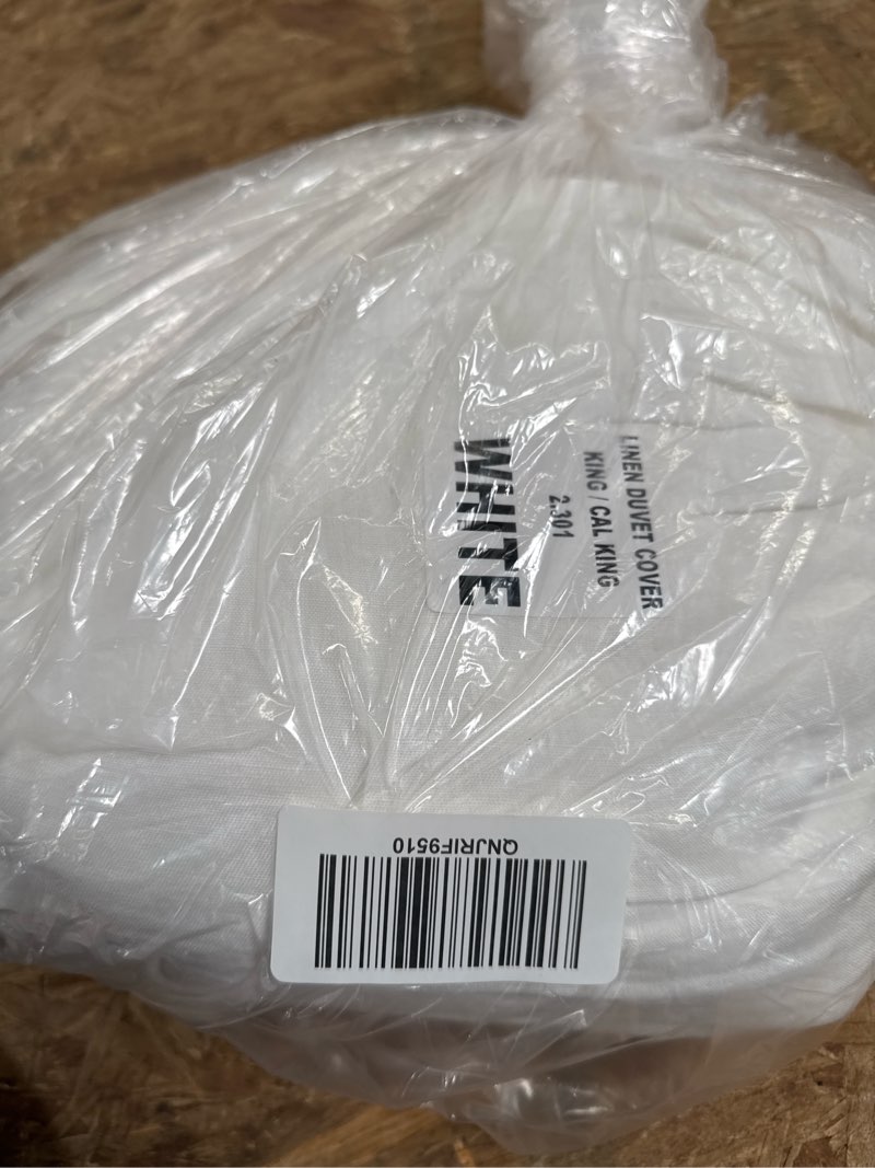 Condition photo showing Good Condition for european linen duvet cover, king/cal king, white