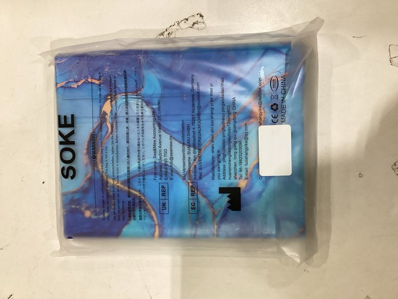 Condition photo showing New/Like New for Soke for iPad 9th/8th/7th Generation Case with Keyboard 10.2 Inch-7 Color Backlitght Magnetic Wireless Detachable Folio Keyboard Cover with Pencil Holder for Apple iPad Gen 9/8/7, Blue Marble A-Blue Marble