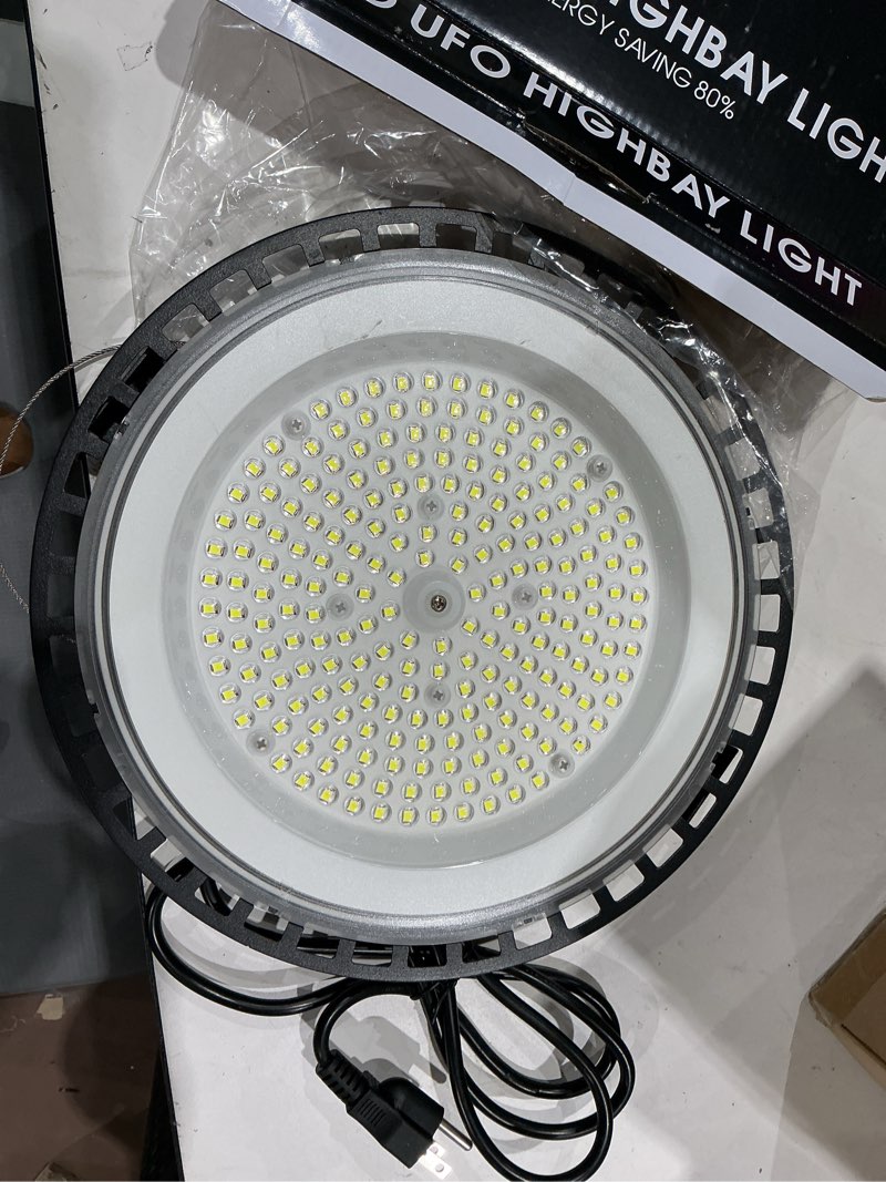 Condition photo showing New/Like New for 6 pack led high bay light 200w, 6500k ufo high bay led shop lights with 22000 lm, durable high bay lighting with us plug & brackets, ip65 commercial light fixture for workshop, warehouse
