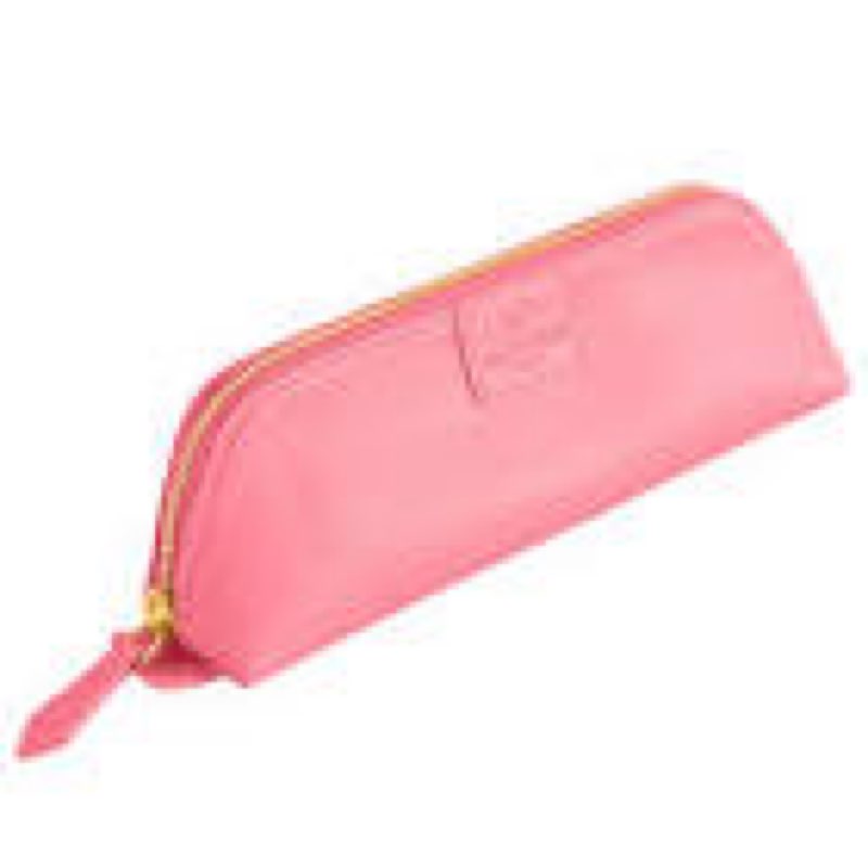 NEORAH Pen Pouch Vegan Leather Pencil Bag Stationery Pouch Zipper, Large Capacity Portable Journaling Supplies with Easy Grip|Pouch for Cables, Cords, Travel Accessories(Size 21.0x5.0cm) |Pink