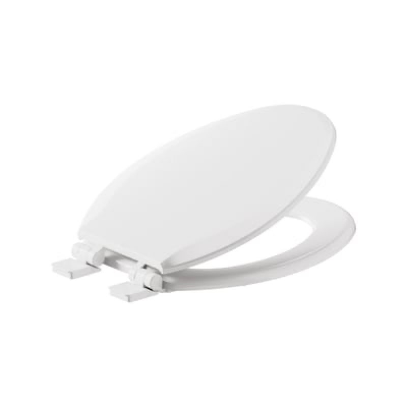 american standard bedminster wood white elongated soft close toilet seat