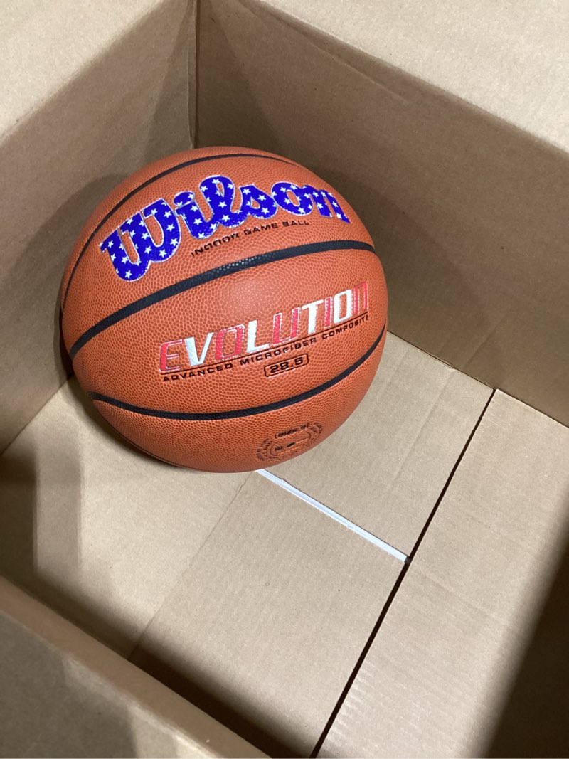 Condition photo showing As Is for wilson evolution basketballs navy/brown size 6 - 28.5"