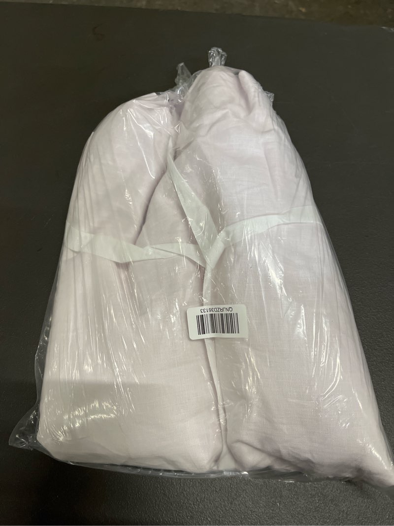 Condition photo showing Good Condition for european linen room darkening curtain, 48x96, vintage blush