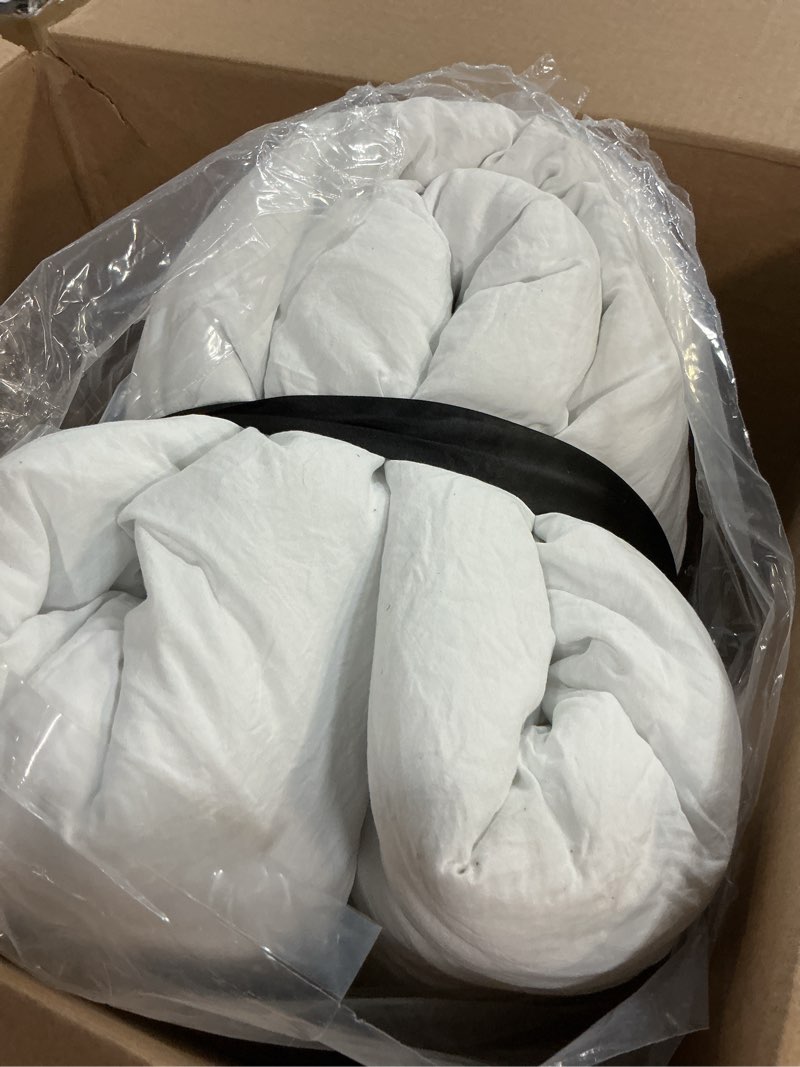 Condition photo showing As Is for Lush Decor Reyna Ruffle Comforter Set - 2 Piece Twin Size Ruffle Comforter Set - Elegance for Dorm Room - Twin XL, Pure White Twin-XL Pure White