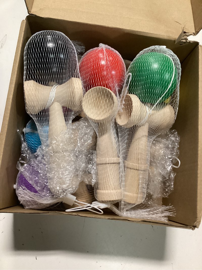 Condition photo showing Good Condition for Libima 7 Packs Wood Kendama Toy Coordinate Ball Games Wooden Catch Ball in Cup Game Vintage Toss and Catch Hand Eye Coordination Educational for Beginner Birthday Gift Party Favors, 7 Colors