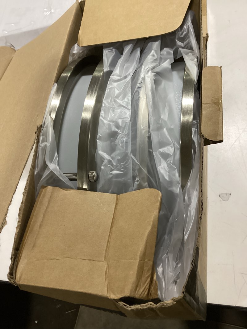 Condition photo showing Good Condition for 36W LED Ceiling Lights 3600lm Super Bright, Dimmable Flush Mount Light Fixtures 6500K/5000K/4000K/3000K/2700K Adjusted Modern Ceiling Lights 2PACK, 13 Inch Ceiling Lamps for Bedroom Kitchen, Nickle Brushed Nickle-5CCT-2 13 inch