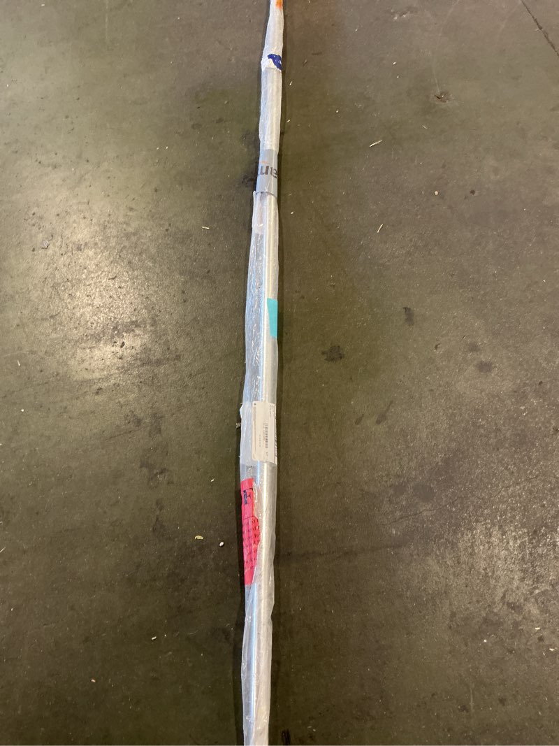 Condition photo showing As Is for Silver Aluminum Color Guard Flag Pole 6 Ft Set with Plastic Black End Cap Tips and Fastener Strips for Color Guard Silk Flags, Standard Lightweight Practice Pole