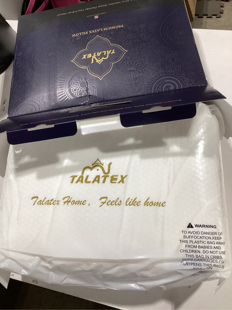 Condition photo showing New/Like New for talatex talalay 100% natural premium latex pillow, purefusion talalay latex helps relieve pressure, no memory foam chemicals, perfect package best gift-standard size