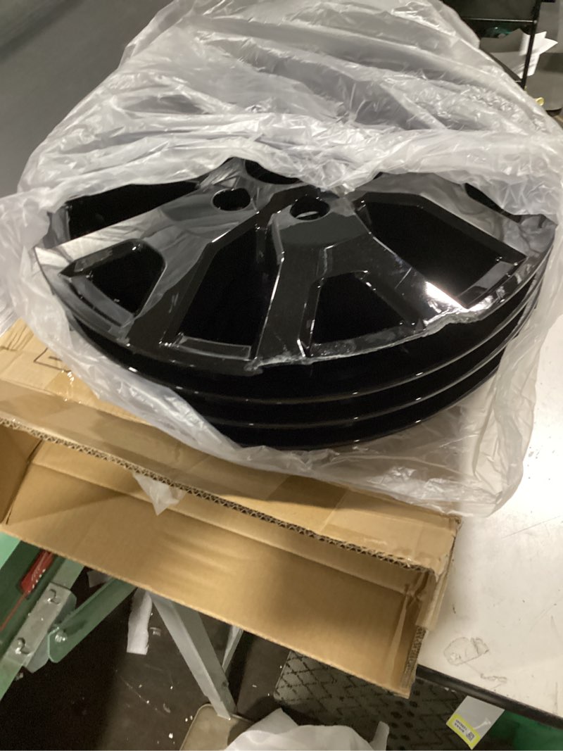 Condition photo showing As Is for 17-inch Wheel Skins Compatible with Toyota Tacoma 2024-2025; 17'' Wheel Covers; Set of 4 Packs; Glossy Black