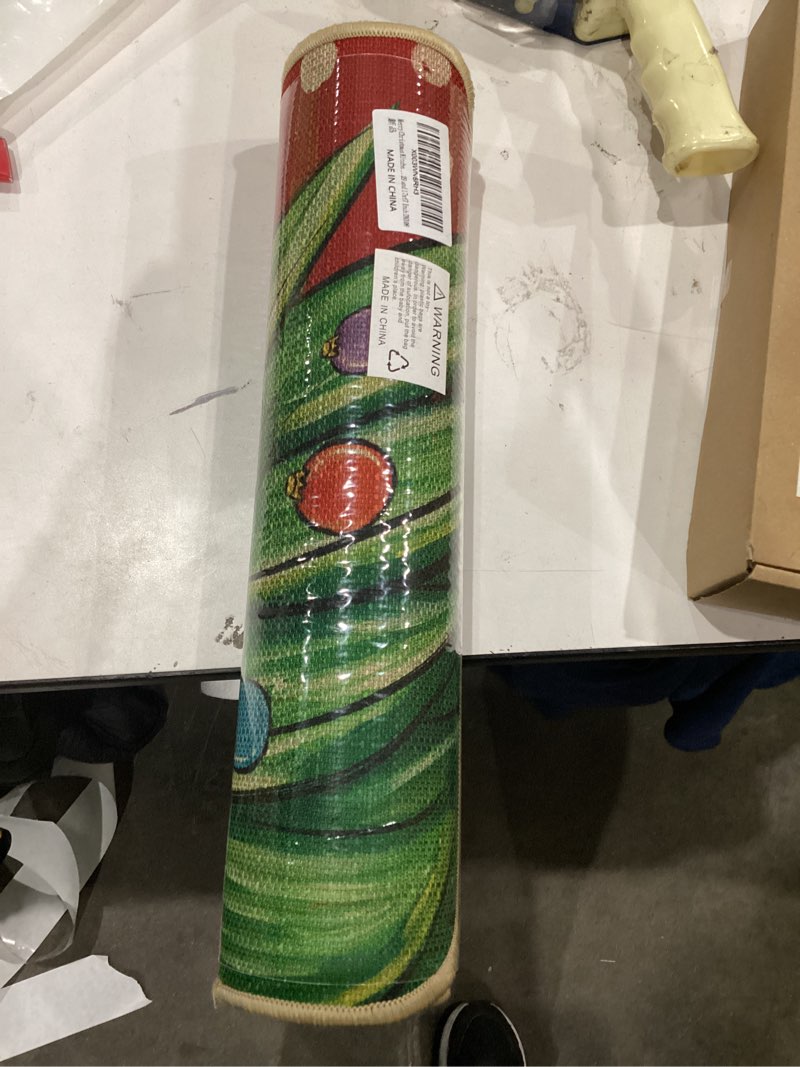 Condition photo showing New/Like New for Merry Christmas Kitchen Mat Sets of 2, Winter Merry Bright Xmas Kitchen Rugs and Mats Non Skid Washable Farmhouse Style Decor for Home Kitchen Floor 17x29 and 17x47 Inch DM108