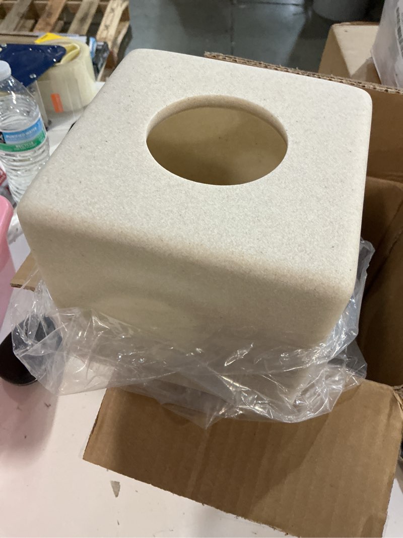 Condition photo showing New/Like New for tissue box cover square, resin facial tissue holder covers cube toilet paper holder case dispenser home decorative for bathroom kitchen bedroom living room office (beige)