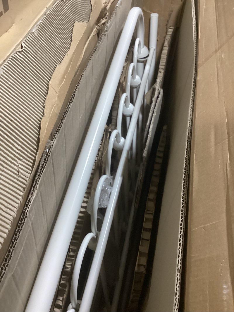 Condition photo showing Good Condition for Novogratz Bright Pop Metal Bed, Adjustable Height for Underbed Storage (6.5" or 11"), Metal Slats Included, Twin, White