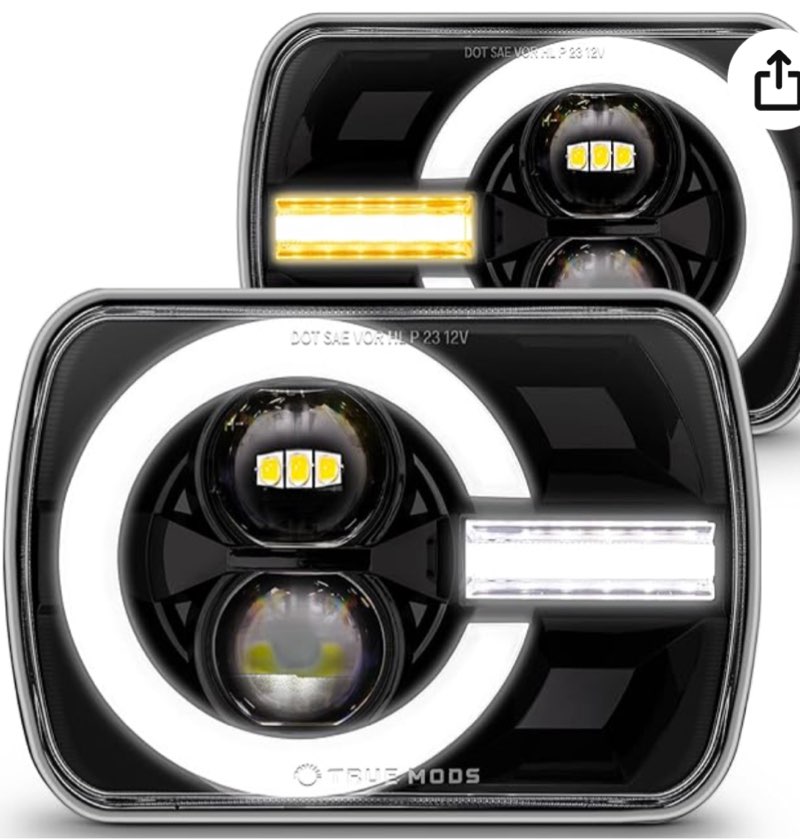 H6054 5x7 7x6 Led Headlights for Jeep Cherokee XJ Wrangler YJ Ford Econoline Chevy Express GMC Savan