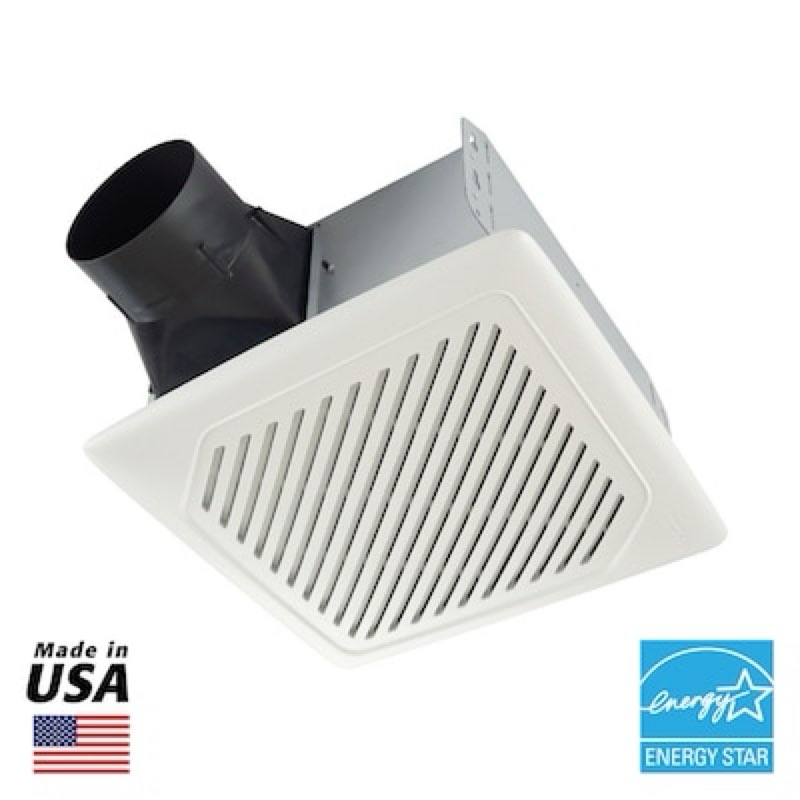 broan invent 1.0-sone 110-cfm white bathroom fan (energy star certified