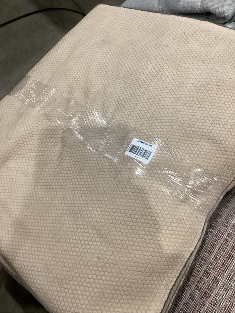 Condition photo showing As Is for Garland Rug Sparta Non Slip Polypropylene 8 Ft. X 10 Ft. Cinder Gray Area Rug- Ideal for Living Rooms & Hallways, Stylish & Durable for High-Traffic Areas Cinder Gray 8' x 10' (Rectangular)