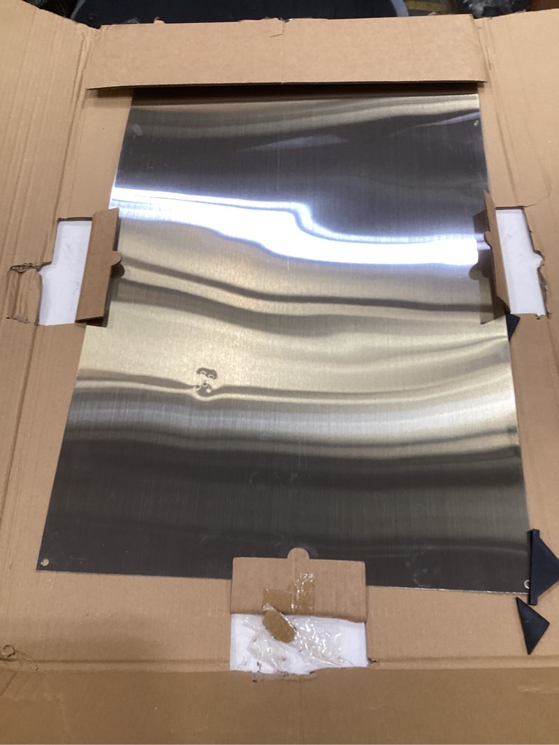 Condition photo showing Good Condition for calpalmy 30"x18" metal backsplash panel for stove – reversible metal stove backsplash sheet with pre-drilled holes, easy-to-clean splatter guard for kitchen walls, includes mounting screws 30" x 18" (1 pack)