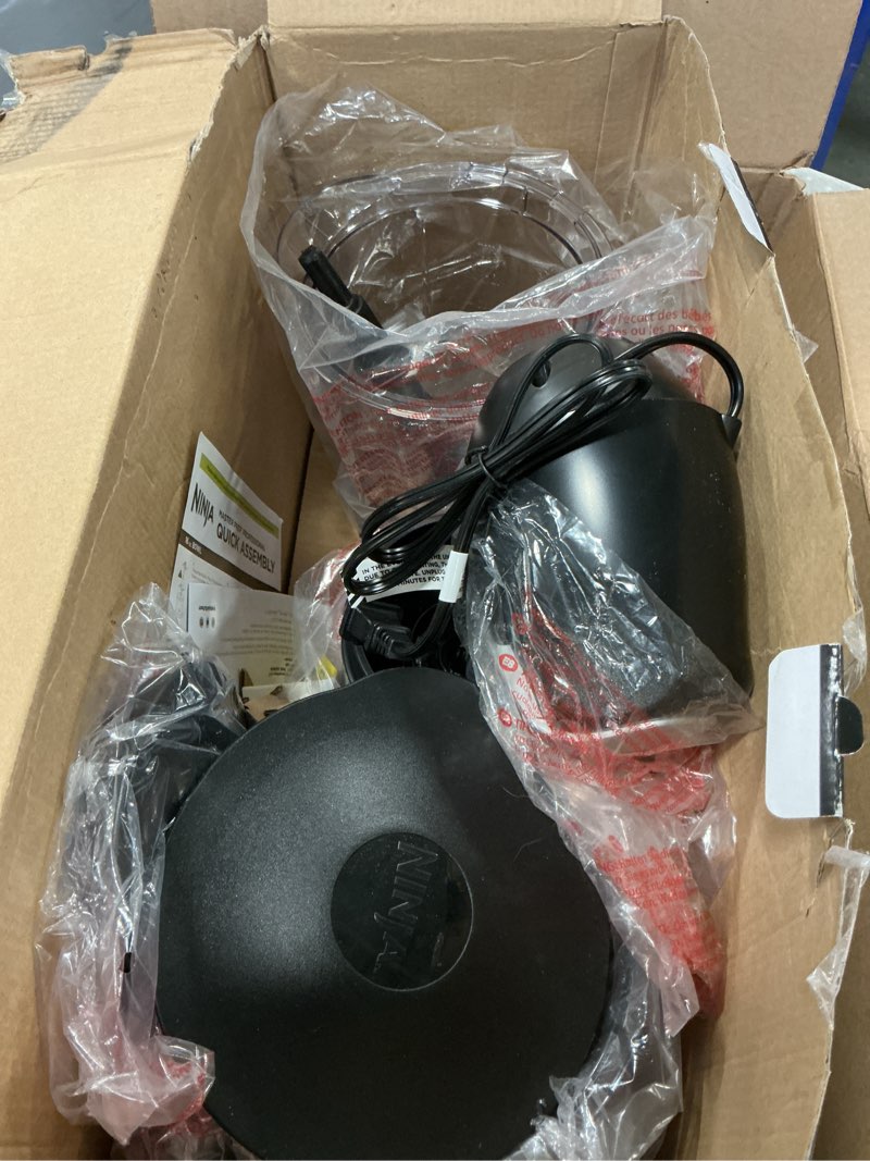 Condition photo showing As Is for Ninja QB1004 Blender/Food Processor with 450-Watt Base, 48oz Pitcher, 16oz Chopper Bowl, and 40oz Processor Bowl for Shakes, Smoothies, and Meal Prep,Black Black 48 Ounces