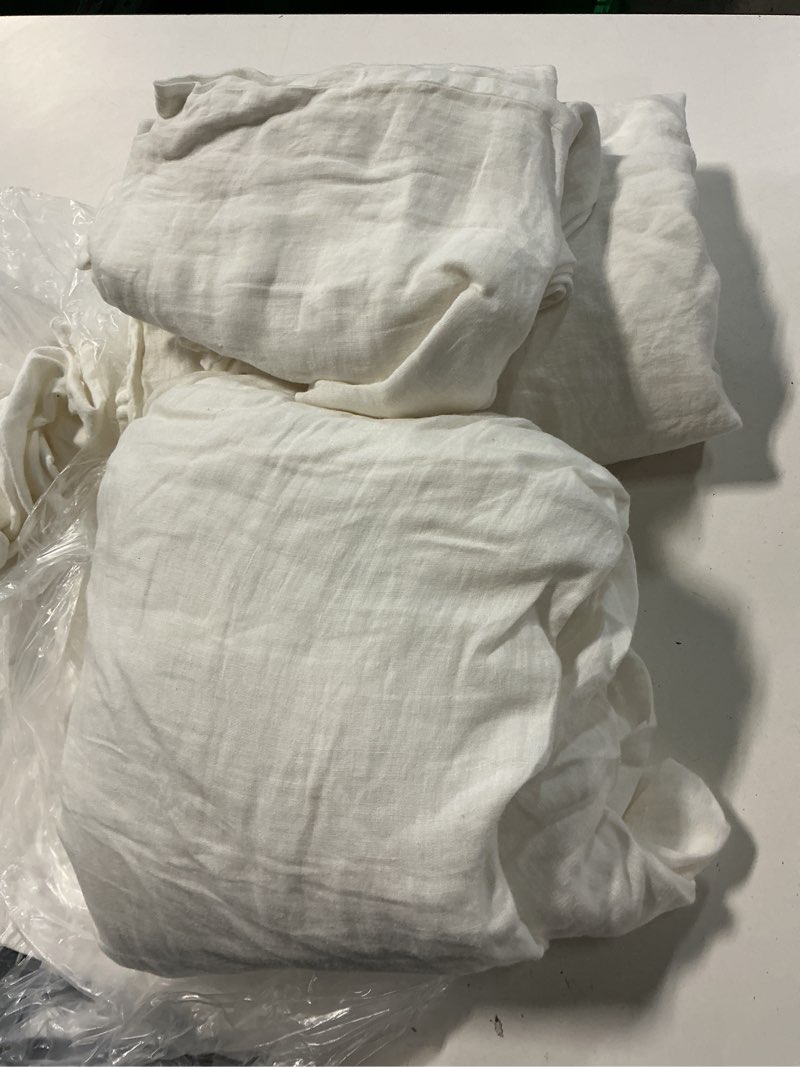 Condition photo showing Good Condition for european linen sheet set, king, white