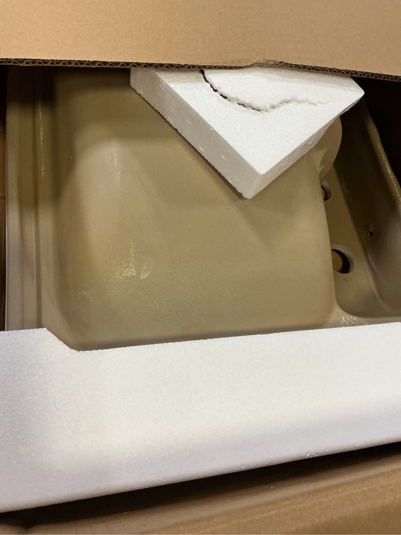 Condition photo showing Good Condition for allen + roth white vessel rectangular bathroom sink with overflow drain (22.05-in x 16.9-in)