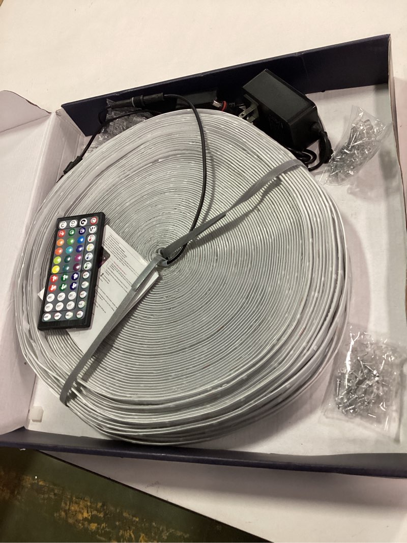 Condition photo showing Good Condition for zoegi 500ft Outdoor LED Strip Lights Waterproof,Music Sync RGB IP68 Outside Led Light Strips Waterproof with App and Remote,Exterior Led Rope Lights for Deck,Balcony,Roof,Garden,Pool (500FT)