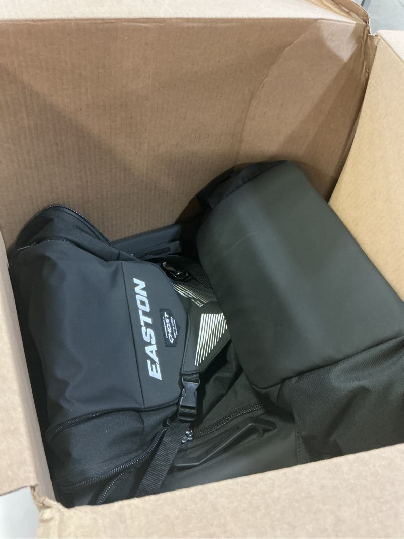 Condition photo showing As Is for easton | ghost nx backpack equipment bag | adult | fastpitch softball | team logo panel | multiple colors black
