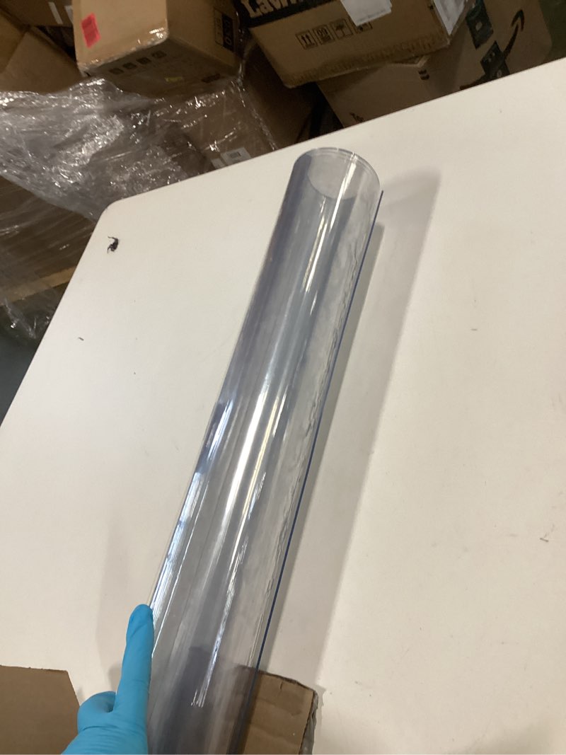 Condition photo showing Good Condition for LovePads Clear Table Cover Protector, 46 x 66 Inch 2mm Thick Plastic Table Cover, Table Protector for Dining Room Table, Waterproof Dresser Cover Top for Kitchen, Coffee, Writing Desk 46" x 66" (Rectangular) Clear 2mm