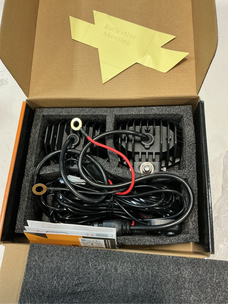 Condition photo showing Good Condition for auxbeam 4in led offroad light for truck, 60w led driving pod lights super flood beam 2pcs led pods a-pillars bumper offroad lights automotive light bar ip68 waterproof for jeep motorcycle suv trucks white flood beam (zd000658)