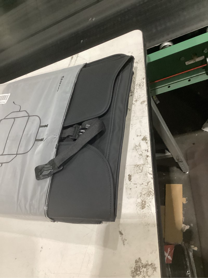 Condition photo showing As Is for seat back protector + large capacity pocket storage organizer,preventing the impact of children stepping on the seat backrest (black)