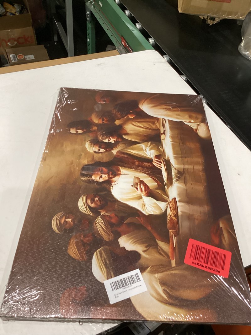 Condition photo showing Good Condition for the last supper canvas wall art christian wall decor pictures jesus print artwork religious beliefs bible painting for church restaurant gallery decoration 24x16in with frame