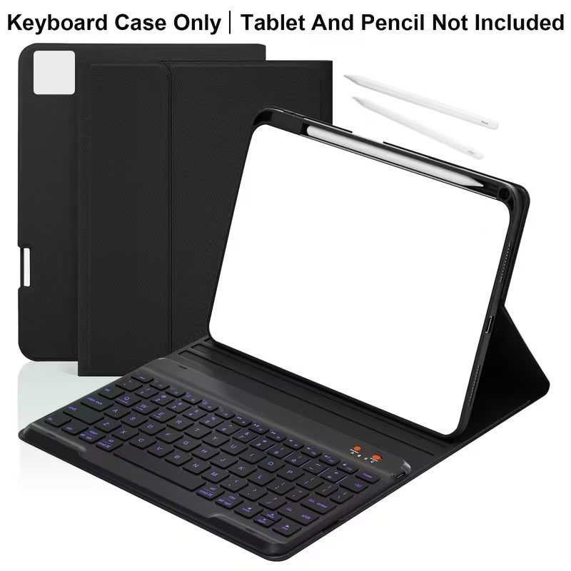 Keyboard Case for BELIEVED TO BE IPAD 9TH GEN Magnetic 7-Color Backlit Detachable Keyboard with Pencil Holder, Auto Sleep/Wake, Compatible with Apple Pencil 