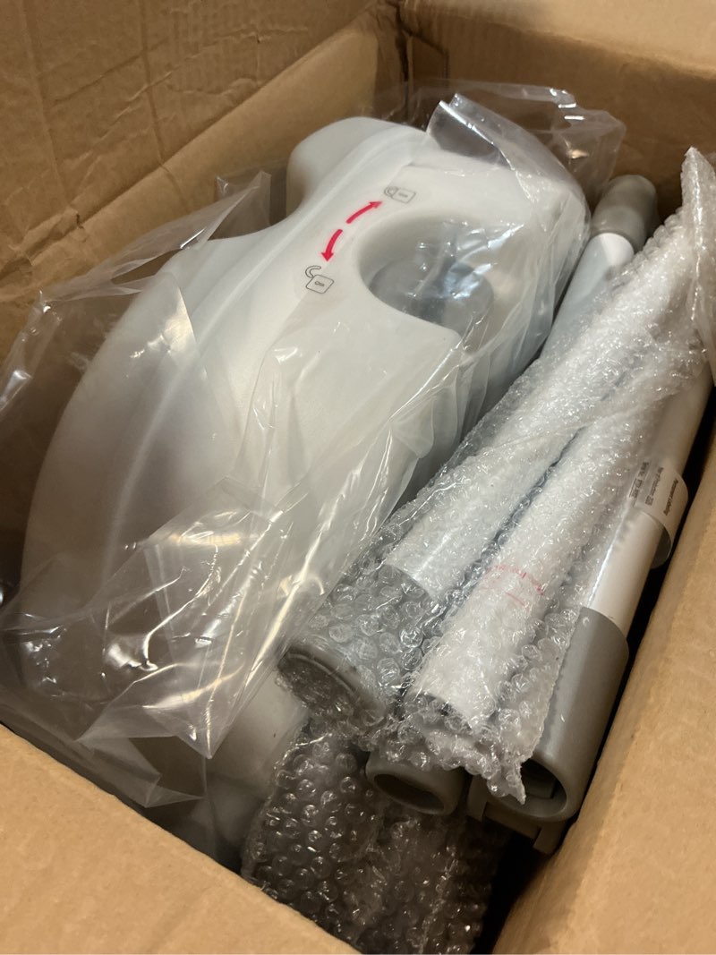 Condition photo showing New/Like New for raised toilet seat with handles for elderly - toilet seat risers for seniors with adjustable padded arms - elevated toilet safety seat for standard or elongated commode