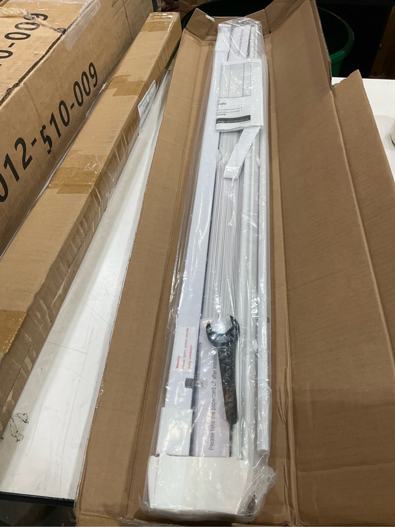 Condition photo showing New/Like New for lazblinds no tools no drill 1" vinyl mini blinds, cordless blinds for windows, light filtering horizontal window blinds & shades, 34" w x 72" h, white cordless-white 34" w x 72" h