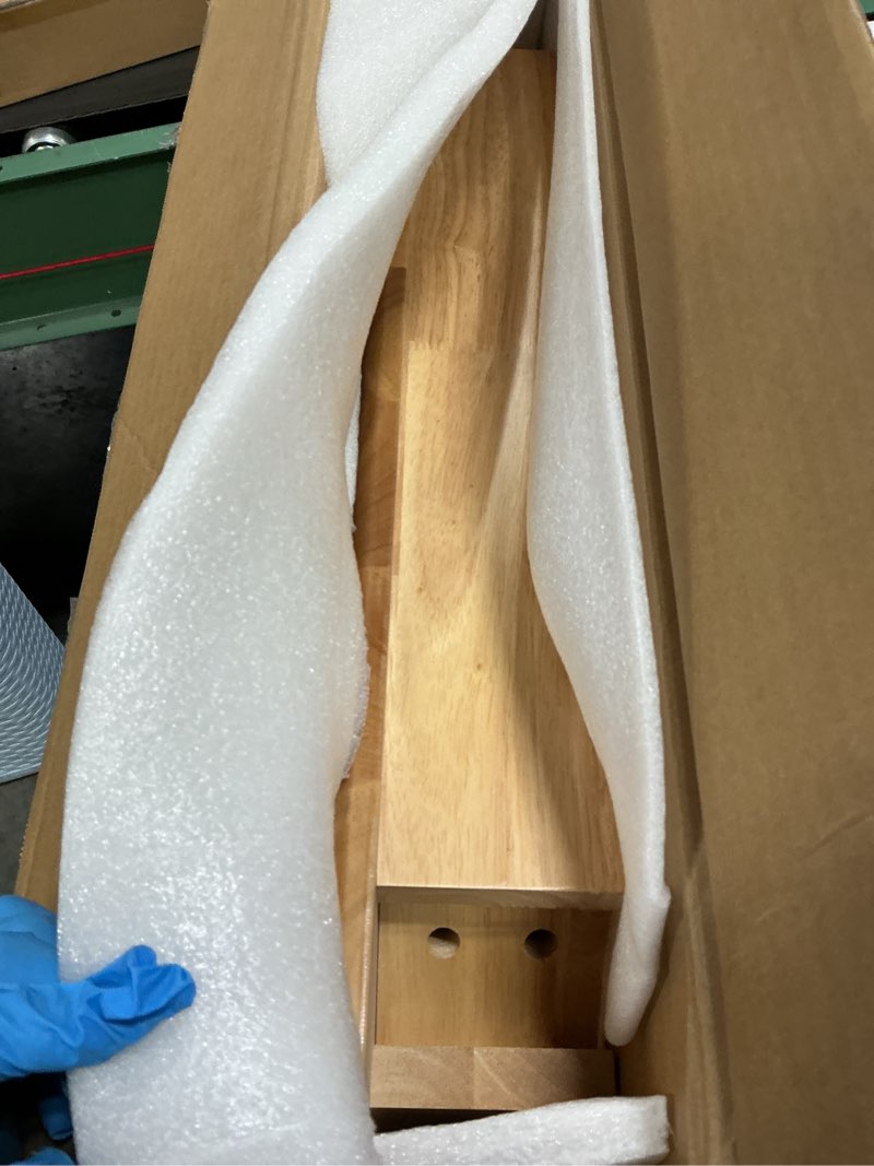 Condition photo showing Good Condition for solid wood desk with drawer, wooden home office desk for work, student computer desk for small spaces, gaming study pc desk for bedroom, easy to assemble (teak color 39 inch)