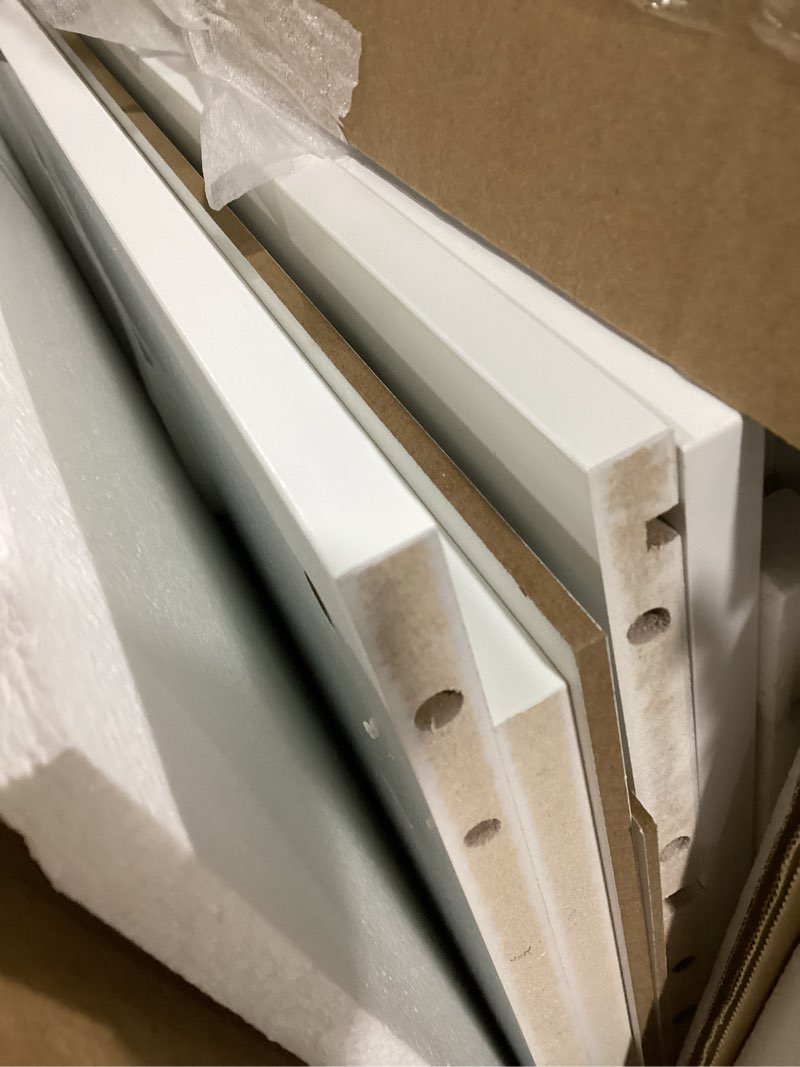 Condition photo showing New/Like New for ChooChoo Shoe Storage Bench with Lift Top Storage, Entryway Bench with 2 Cushioned Seats, 3 Compartments, Adjustable Shelf, Shoe Cabinet for Entryway, Bedroom, Living Room, White White 13.78"D x 29.53"W x 19.69"H