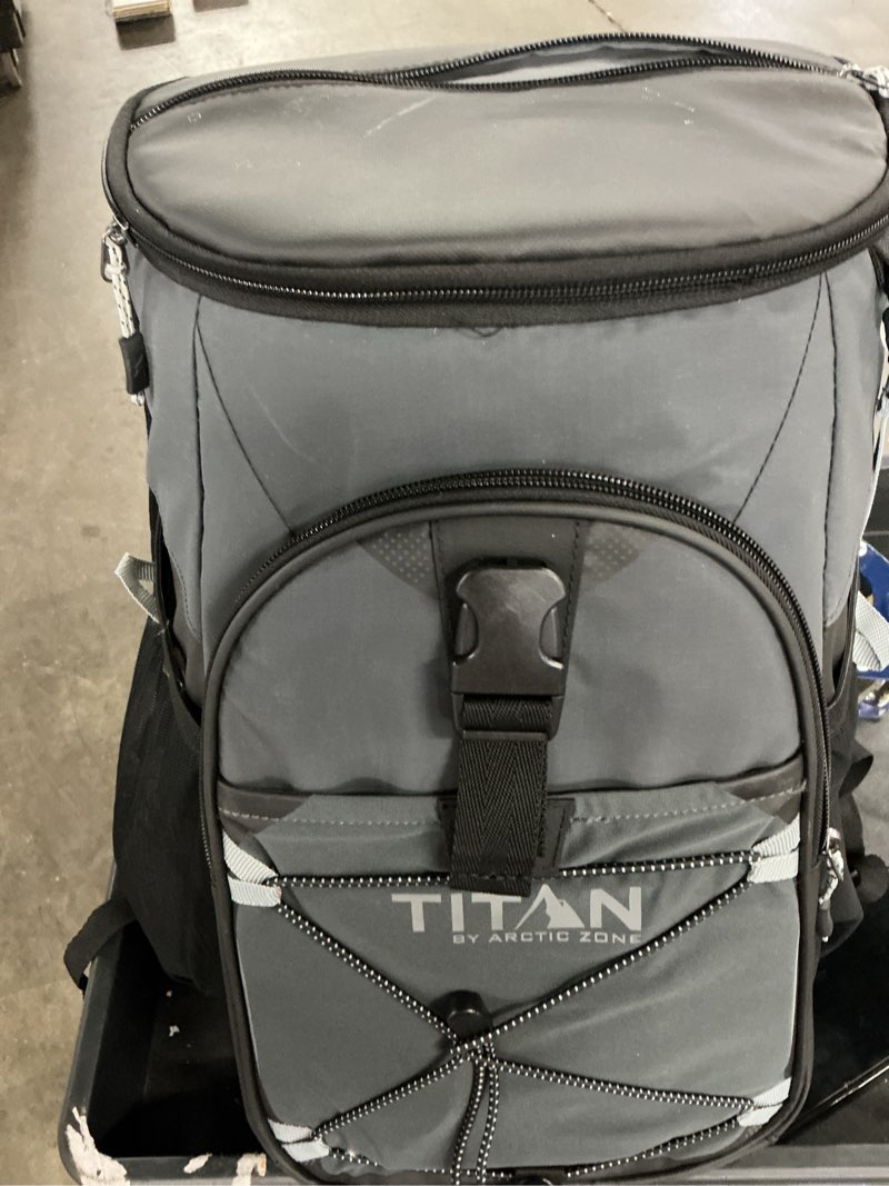 Condition photo showing As Is for titan by artic zone 24-can backpack soft cooler, insulated leakproof bag gray