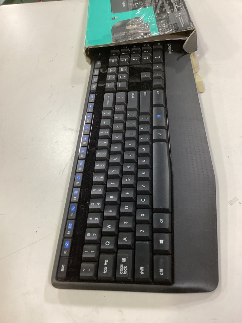Condition photo showing New/Like New for Logitech MK345 Wireless Keyboard and Mouse Combo with Palm Rest, 2.4 GHz USB Receiver, Compatible with PC, Laptop, Black Combo 1 Pack