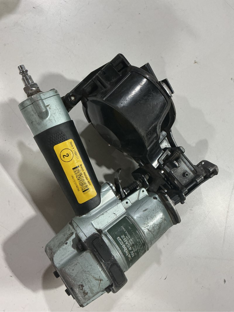 Condition photo showing As Is for metabo hpt 1-3/4-in 15 -degree pneumatic coil roofing nailer