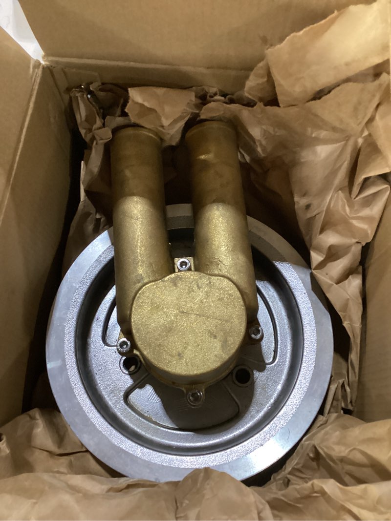 Condition photo showing Good Condition for tautoy 21214596 (nsk bearing) raw sea water pump with double v belt pulley for volvo penta 4.3l 5.0l 5.7l v6 v8, replaces# 3812697 3862487 3858229