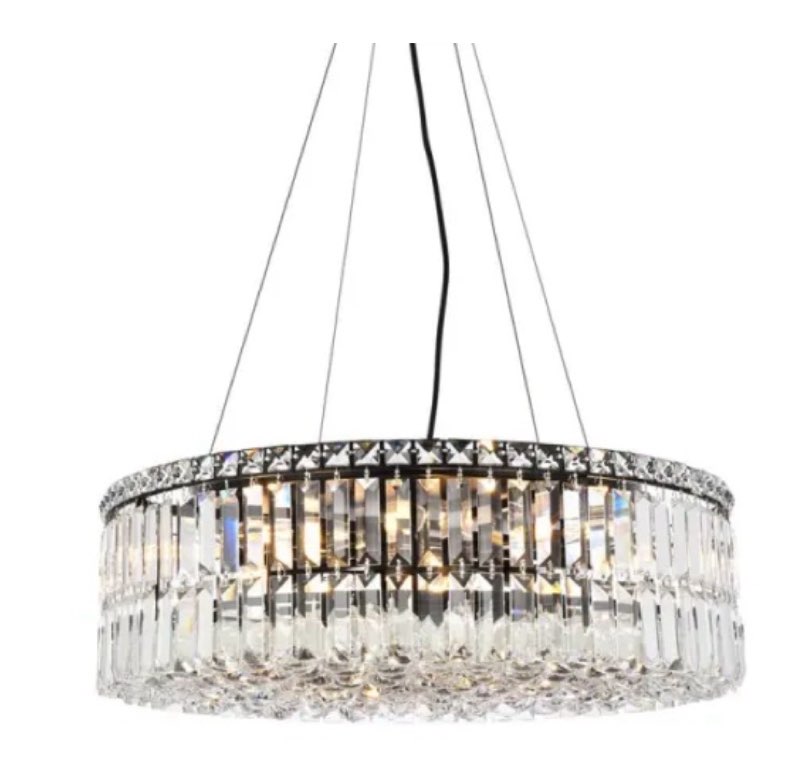 (Similar)Maxime Wide Crystal Drum Chandelier with Clear Royal Cut Crystals