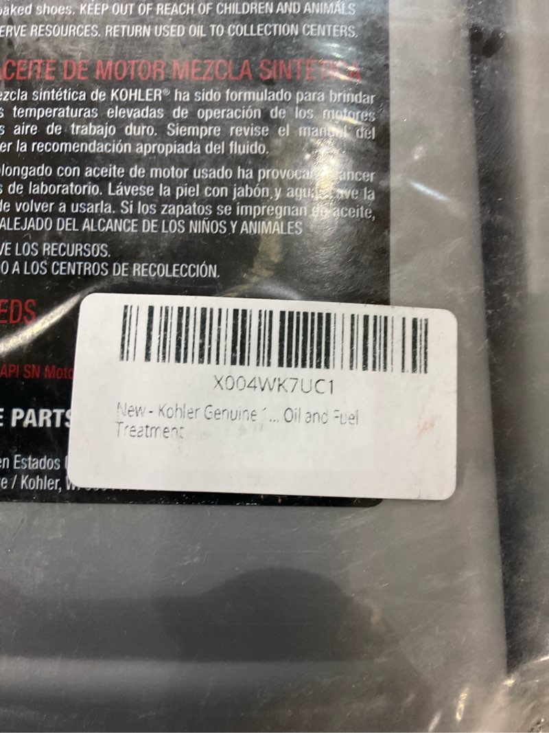 Condition photo showing Good Condition for Kohler oil and fuel treatment 