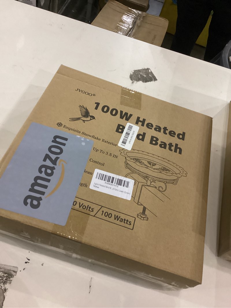 Jvgoo Heated Bird Bath for Deck Railing, Powerful 100W Thermostatically Controlled Heated Bird Baths