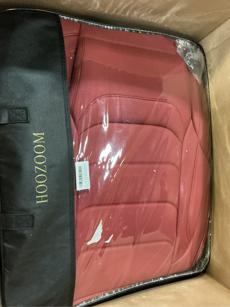 Condition photo showing New/Like New for leather car seat covers full set breathable automotive seat covers waterproof seat protectors universal fit for most automotive cars suv trucks(red, full set) red3 full set