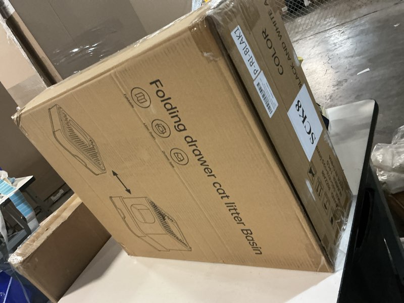 Condition photo showing New/Like New for RIZZARI Stainless Steel Litter Box: Extra Large Design Prevents Leaks - Black Enclosed Cat Pan - Odors Control for Cats Under 25 lbs - Bathroom Living Room Use X-Large Carbon black