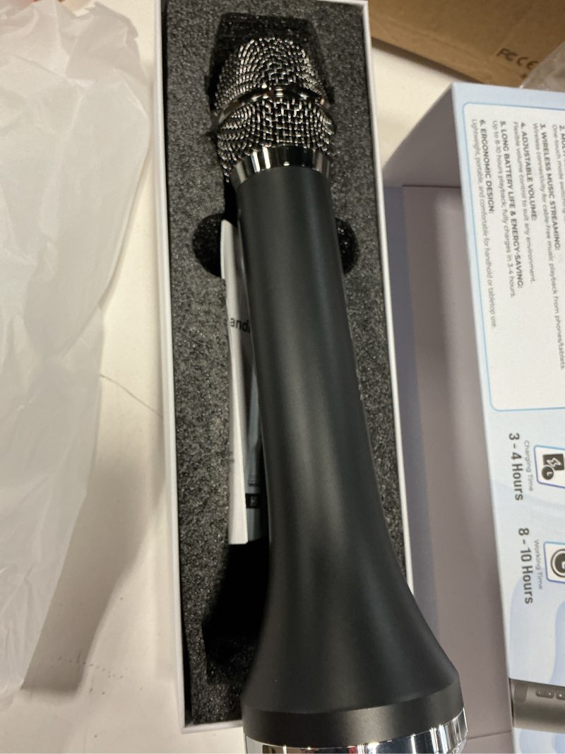 Condition photo showing Good Condition for bluetooth microphone wireless voice amplifier, professional intelligent noise cancelling handheld/desktop mic speaker, 15w wireless mic with 3 sound effects for teaching singing speaking karaoke h9