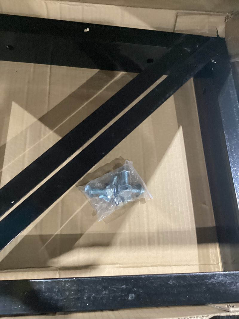 Condition photo showing Good Condition for underbody truck tool box mounting brackets kit, welded formed steel mounting brackets with screws spacers and bolts for 18 x 18 inch underbody truck tool box, set of 2