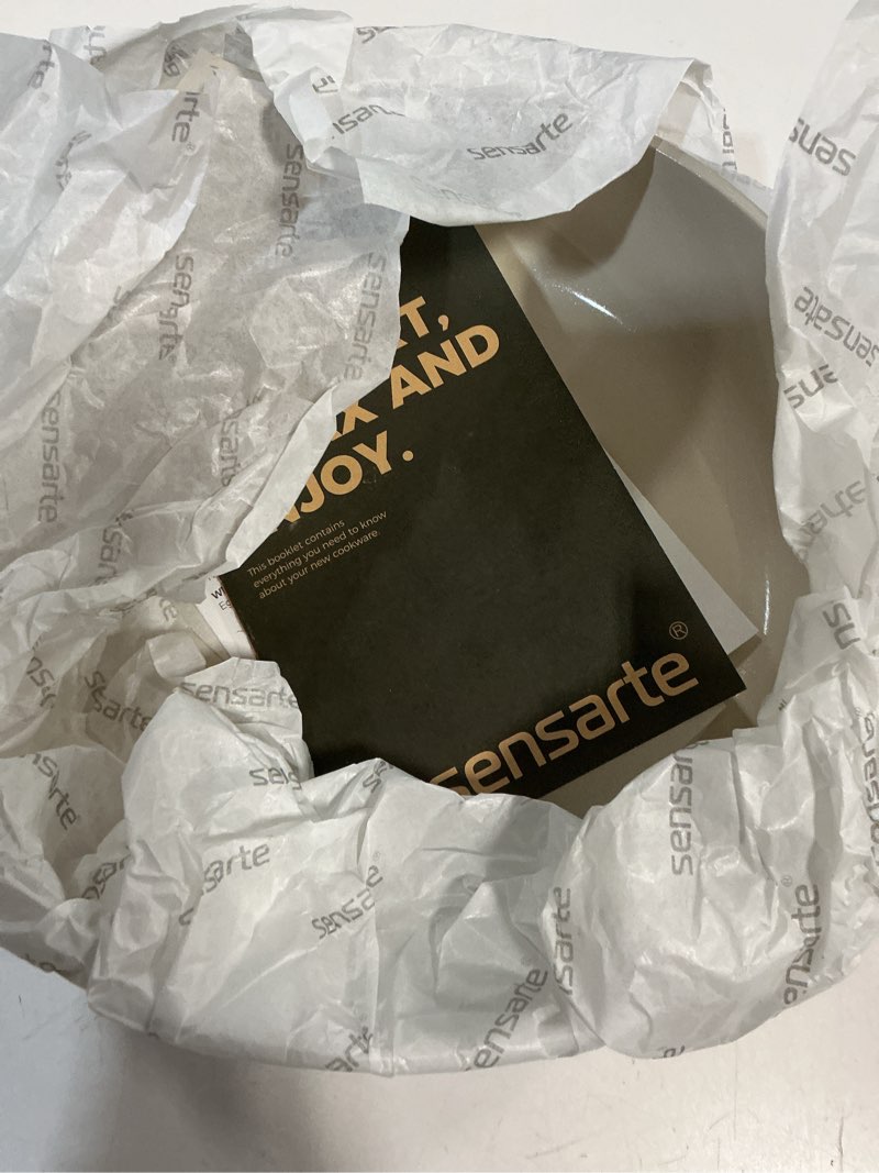 Condition photo showing New/Like New for SENSARTE Ceramic Nonstick Frying Pan Small Skillet 8Inch Non Stick Omelette Pans, Non-toxic Healthy Kitchen Cooking Chef's Pan, Free of Intentionally Added PFOA/PFAS/PTFE, Induction Compatible, Taupe Ceramic Taupe 8 Inch