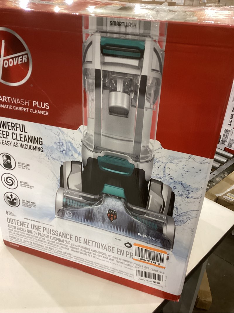 Condition photo showing As Is for Hoover Smartwash Automatic Carpet Cleaner Machine, FH52000, Turquoise