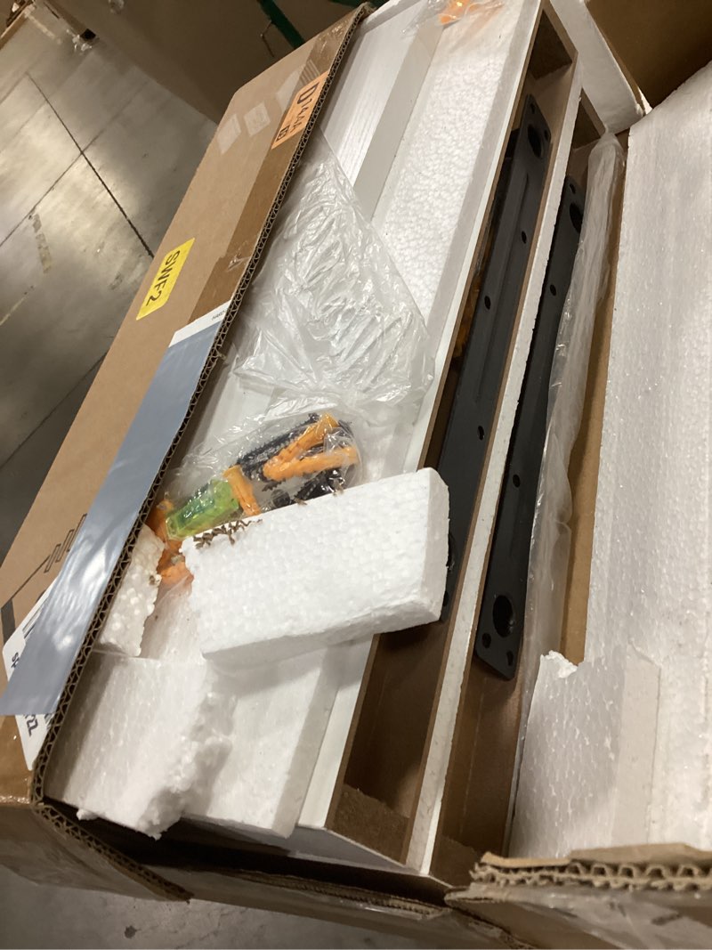 Condition photo showing Good Condition for QEEIG ?Bathroom Shelves Over Toilet - Paper Storage Wall Mounted Farmhouse Decor Decorations Aesthetic Décor Sign Small Floating Shelf 2+1 Set 16 inch, White (020WW) B. White